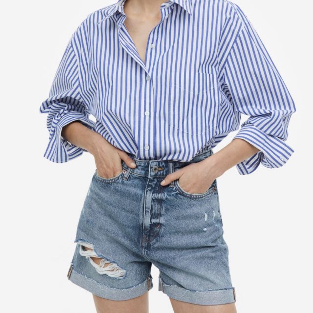 h&m denim shorts size 6 NWT